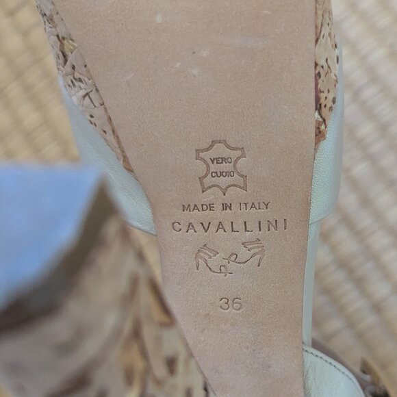 Cavallini Gold Leaf Platform Heels | US 5.5 / 6 EU 36 | Made in Italy - Picture 6 of 7